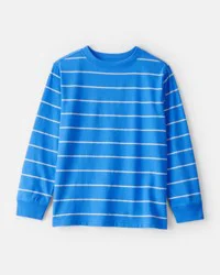 Carter's Carters Boys Striped Long-Sleeve T-Shirt - Blue Blue L