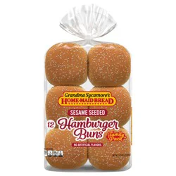 Grandma Sycamore's Home-Maid Bread Grandma Sycamore's Sesame Seeded (Club Pack) Hamburger Buns, 12 count, 31.5 oz