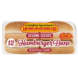 Grandma Sycamore's Sesame Seeded Hamburger Buns, 12 count, Hamburger Buns, 31.5 oz Bag