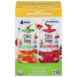 Once Upon a Farm 4 Pack Organic Immunity Blends with Probiotics 4 - 3.2 oz Pouches