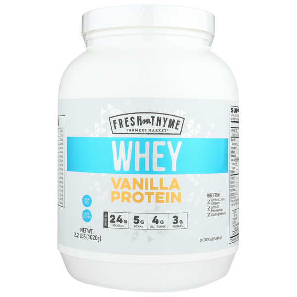 slide 1 of 1, Fresh Thyme Whey Protein Vanilla, 32.5 oz