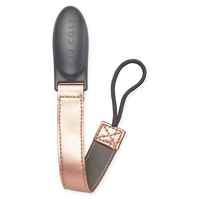 slide 1 of 1, JJ Cole Faux Leather Pacifier Clip - Rose Gold, 1 ct