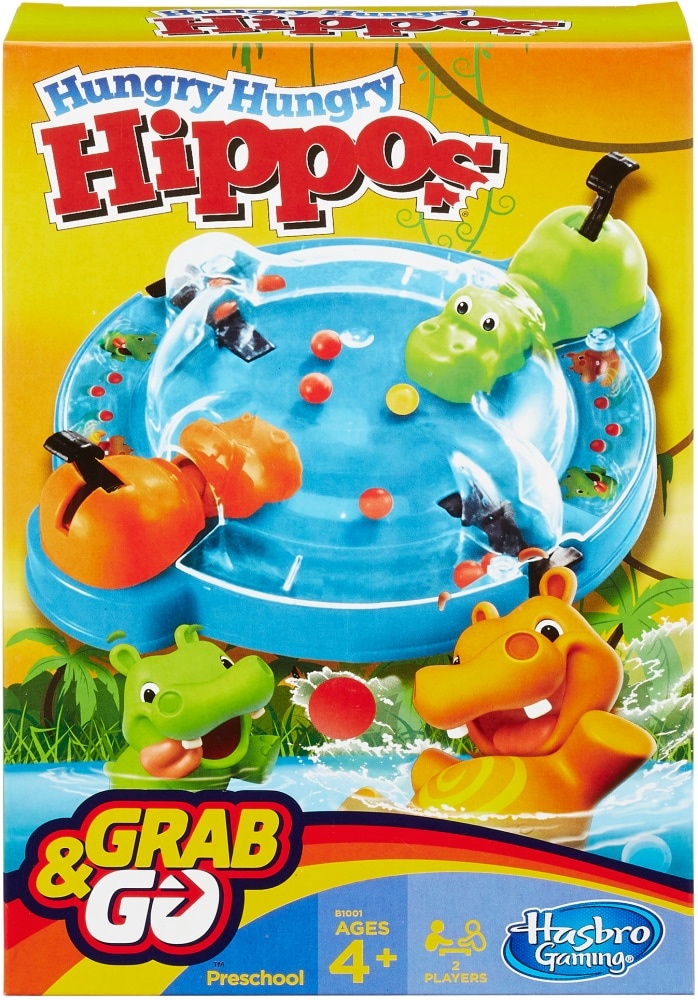 slide 1 of 1, Hasbro Gaming Elefun & Friends Hungry Hungry Hippos Grab & Go Game, 1 ct