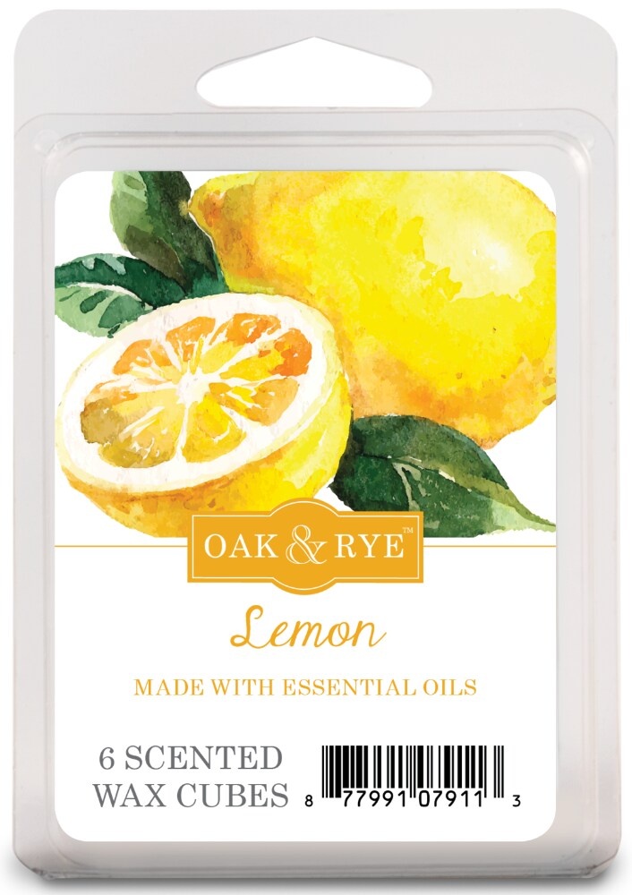 slide 1 of 1, Oak & Rye Lemon Scented Wax Cubes, 6 ct