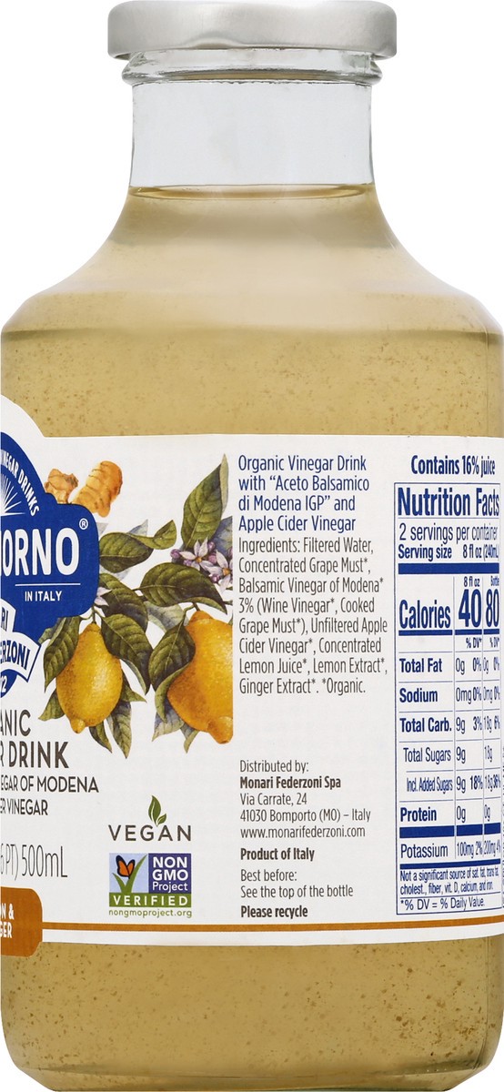 slide 2 of 13, Bongiorno Organic Lemon & Ginger Vinegar Drink - 16.9 fl oz, 16.9 fl oz