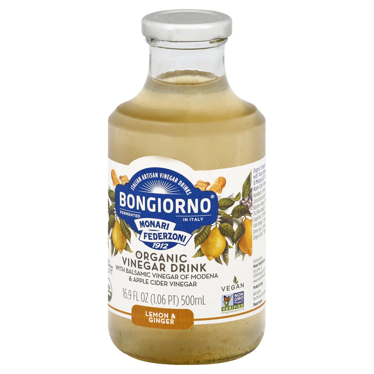 slide 10 of 13, Bongiorno Organic Lemon & Ginger Vinegar Drink - 16.9 fl oz, 16.9 fl oz