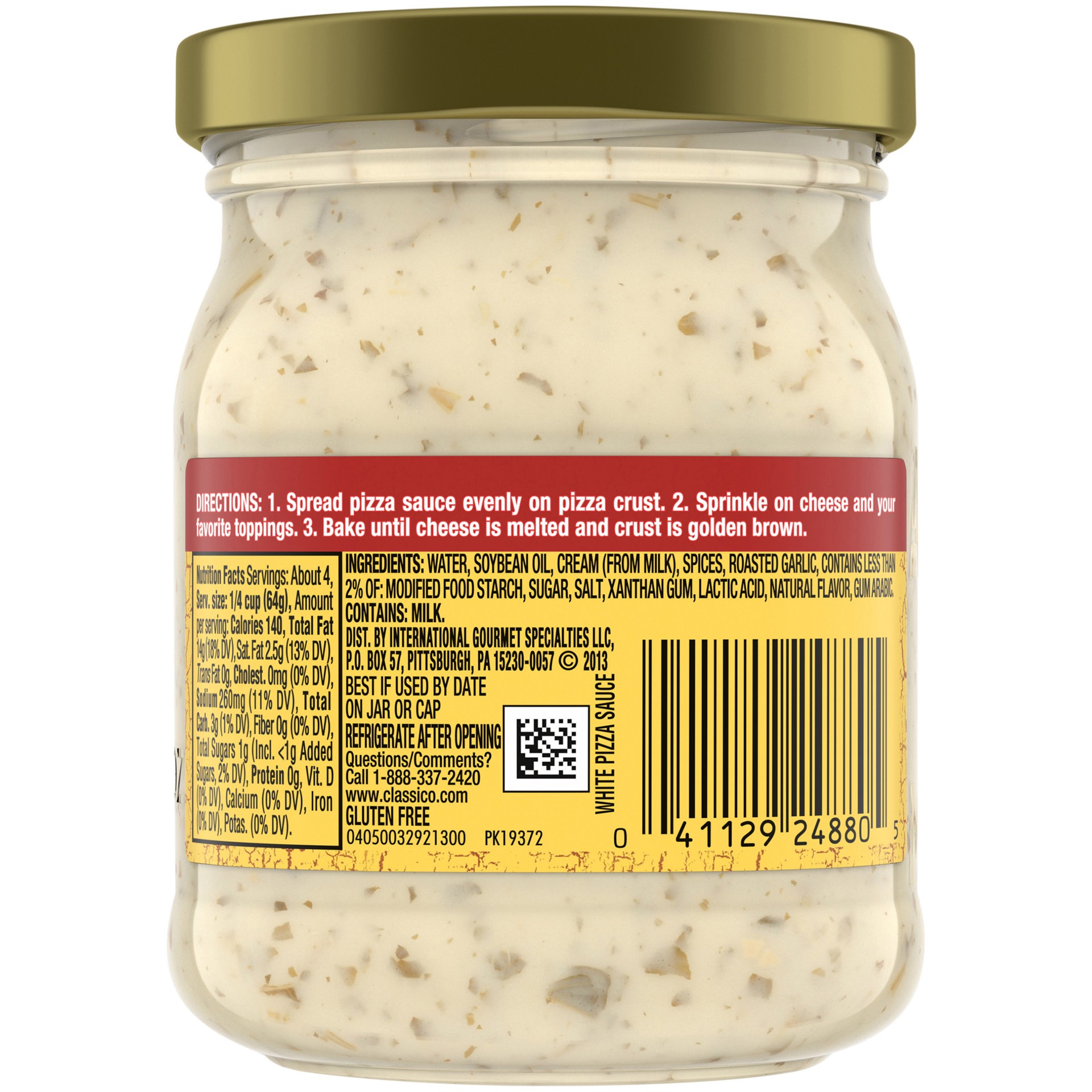 slide 2 of 10, Classico White Pizza Sauce, 8.1 oz Jar, 8.1 oz