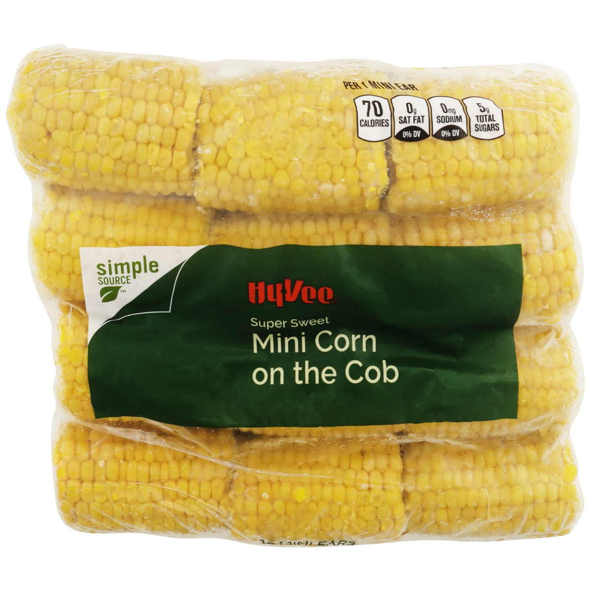 slide 1 of 1, Hy-vee Super Sweet Mini Corn On The Cob, 12 ct