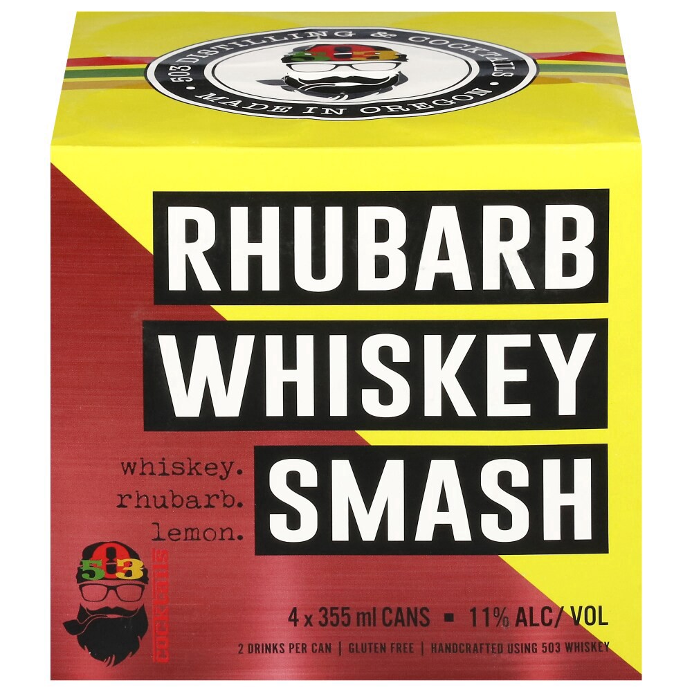slide 5 of 6, 503 Distilling Rhubarb Whiskey Smash Cocktails 4 - 355 ml Cans, 4 ct