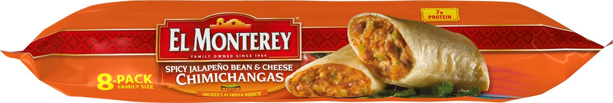 slide 7 of 8, El Monterey Family Size Spicy Jalapeno Bean & Cheese Chimichangas, 8 ct; 4 oz