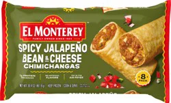 El Monterey Chimichangas, Spicy Jalapeno Bean & Cheese, Medium, Family Size, 8 Pack