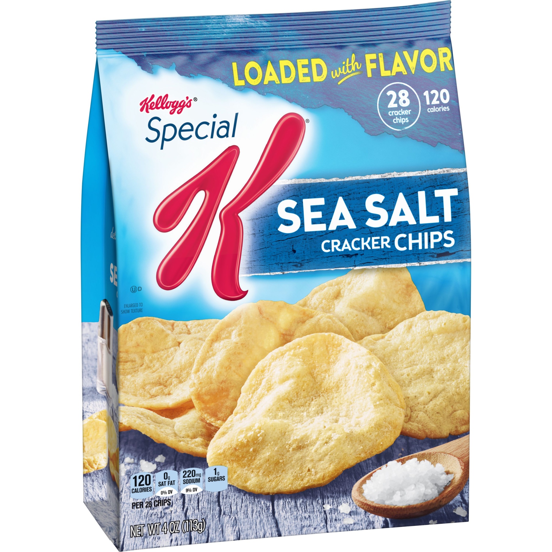 slide 1 of 7, Special K Sea Salt Cracker Chips, 4 oz