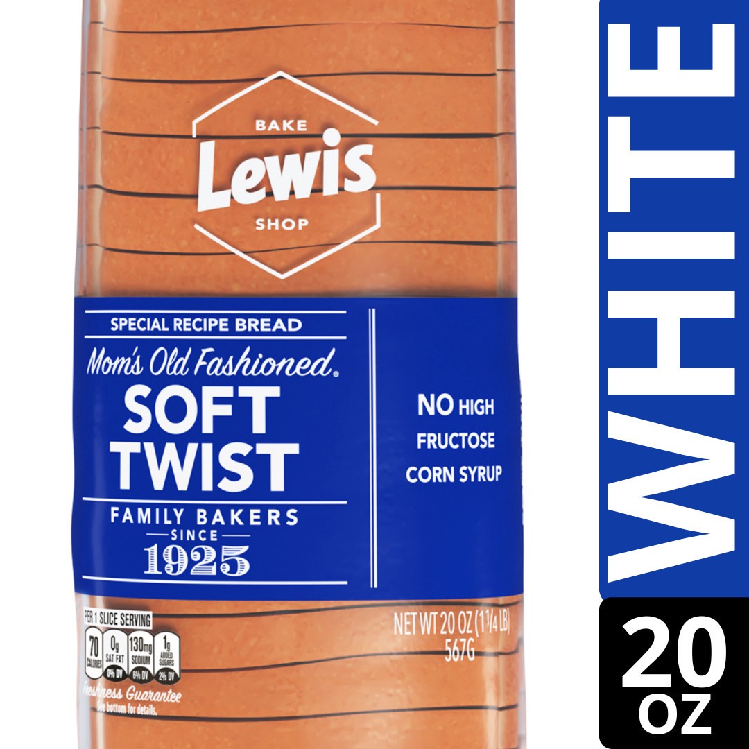 slide 1 of 5, Lewis Bakeries White Soft Twist Bread, 20 oz, 20 oz