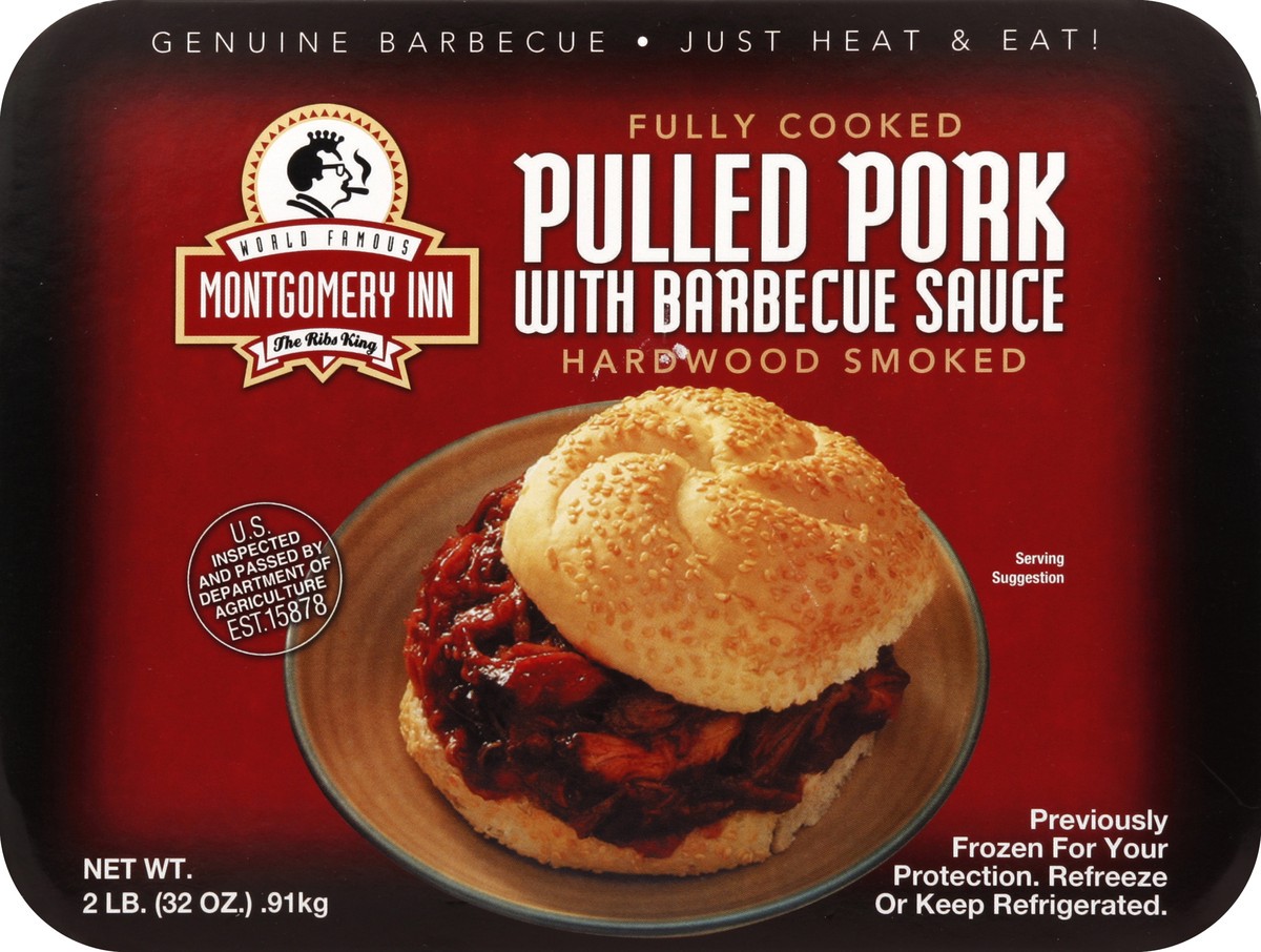 slide 2 of 4, Montgomery Inn Pulled Pork with Barbecue Sauce, 2 lb