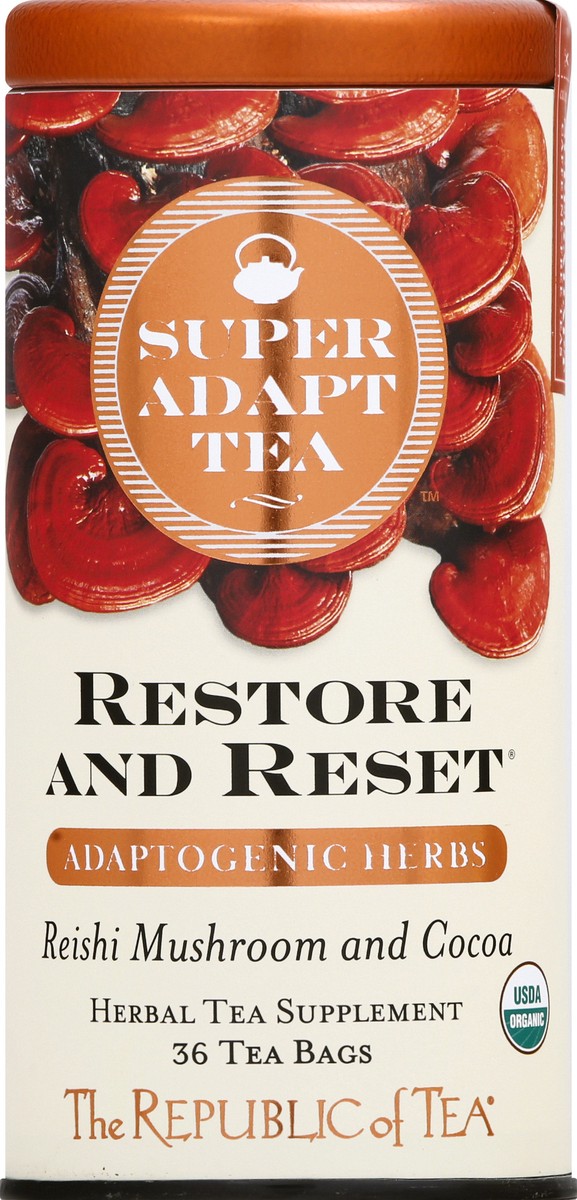 slide 7 of 9, The Republic of Tea Bags Reishi Mushroom and Cocoa Super Adapt Tea - 36 ct, 36 ct