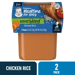 Gerber Stage 2 Baby Food, Chicken Rice Puree Tub, Baby Puree, 2PK