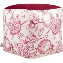 Haven + Key Square Pouf - Pomegranate