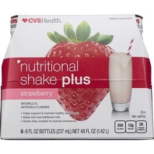 slide 1 of 1, CVS Health Nutritional Shake Plus, Strawberry, 48 oz