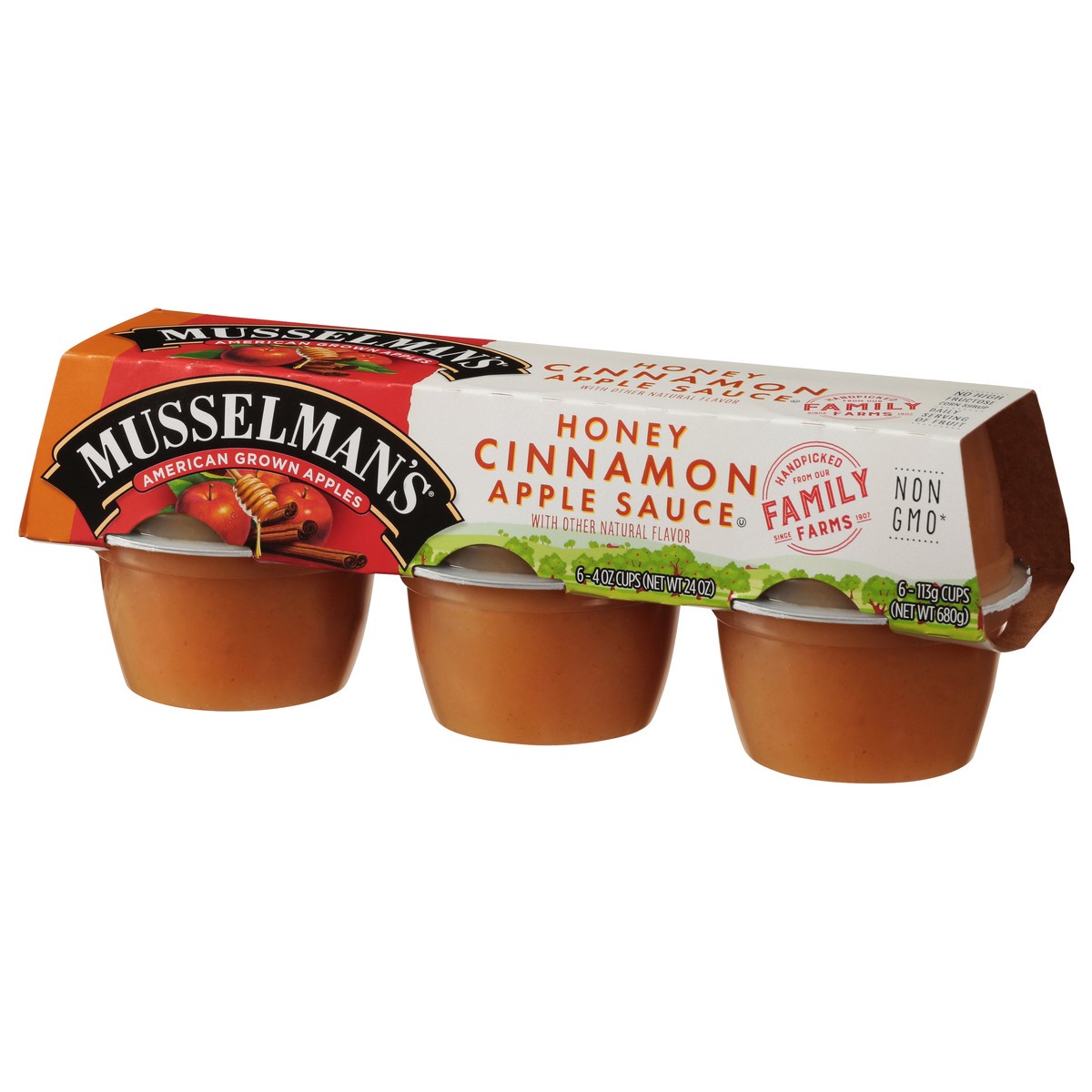 slide 7 of 9, Musselman's Honey Cinnamon Cup Applesauce 6Pk, 24 oz