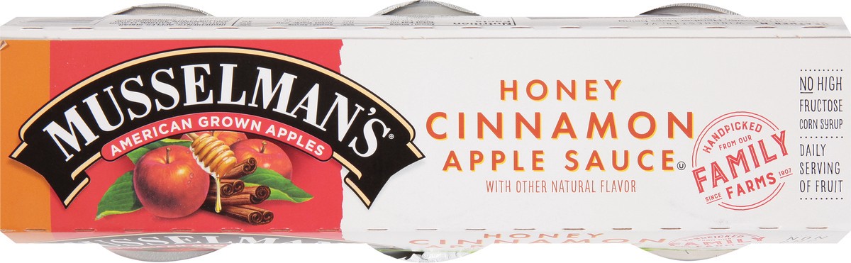 slide 8 of 9, Musselman's Honey Cinnamon Cup Applesauce 6Pk, 24 oz