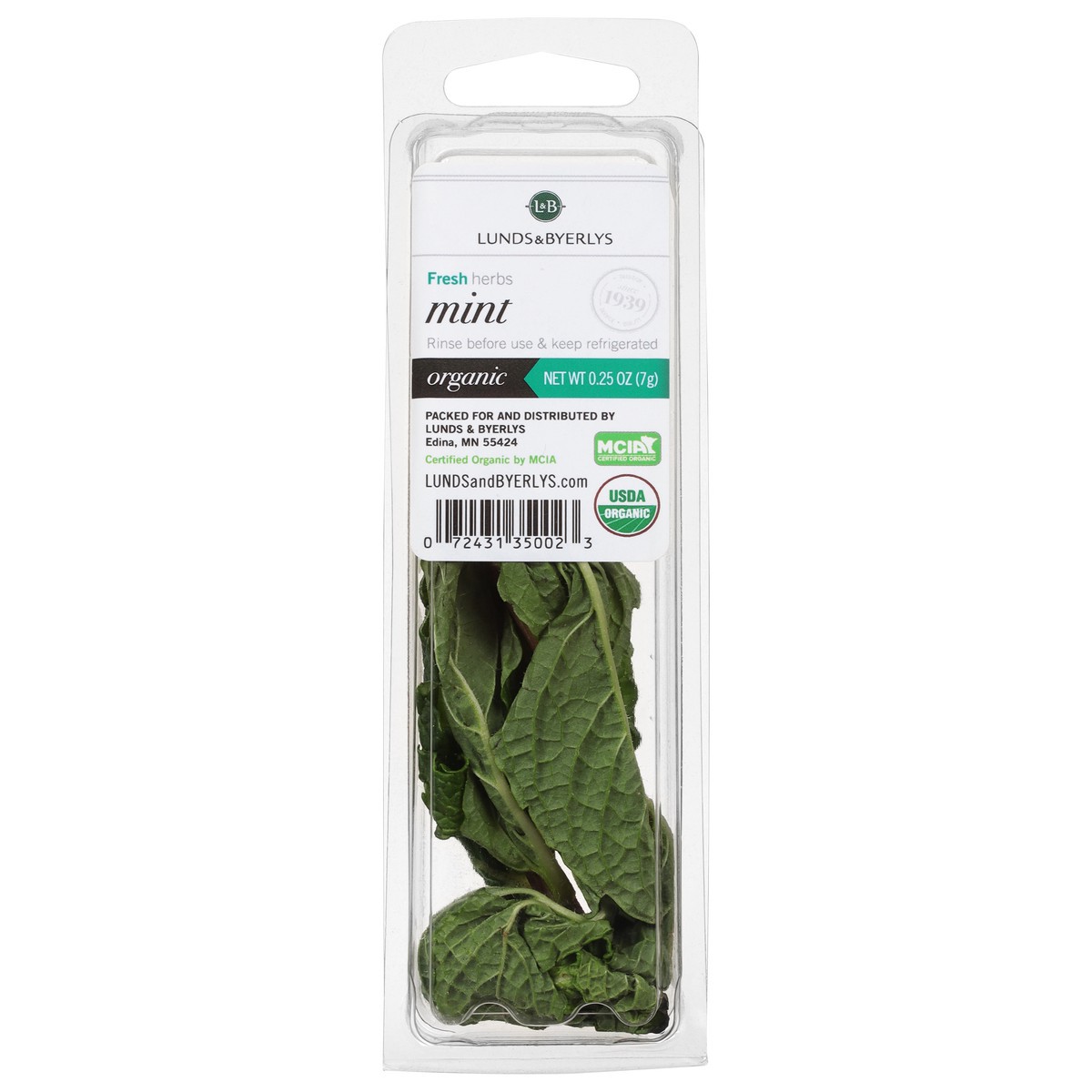 slide 1 of 9, L&B Lunds & Byerlys Fresh Herbs Organic Mint 0.25 oz, 0.25 oz