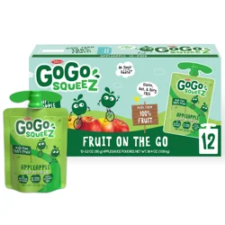 GoGo squeeZ Applesauce & Fruit Puree, Apple Apple Snack Pouches, 3.2 oz Pouches (12 Pk)