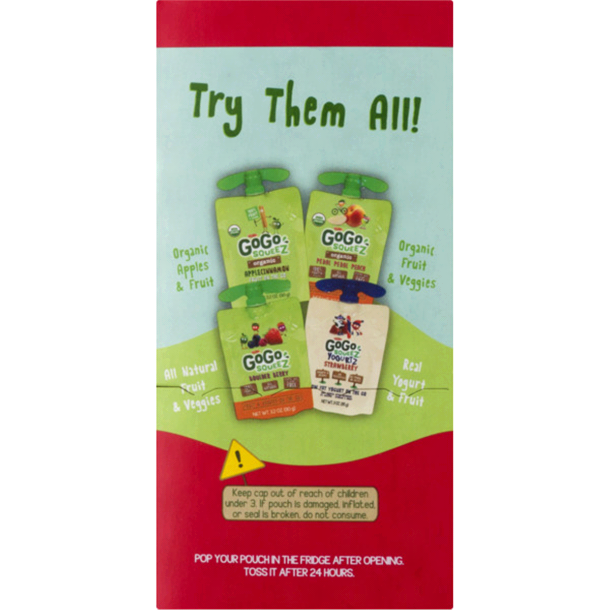 slide 7 of 7, GoGo squeeZ Apple Strawberry Applesauce On The Go Pouches, 12 ct; 3.2 oz