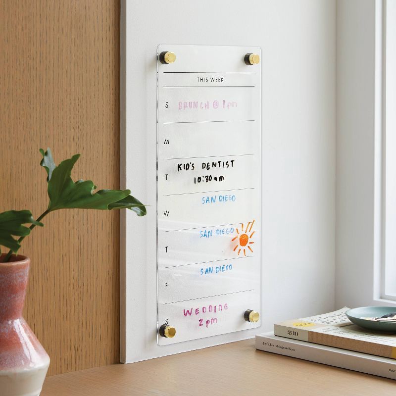 slide 2 of 3, 8"x16" This Week Acrylic Dry Erase Calendar - Threshold™, 1 ct
