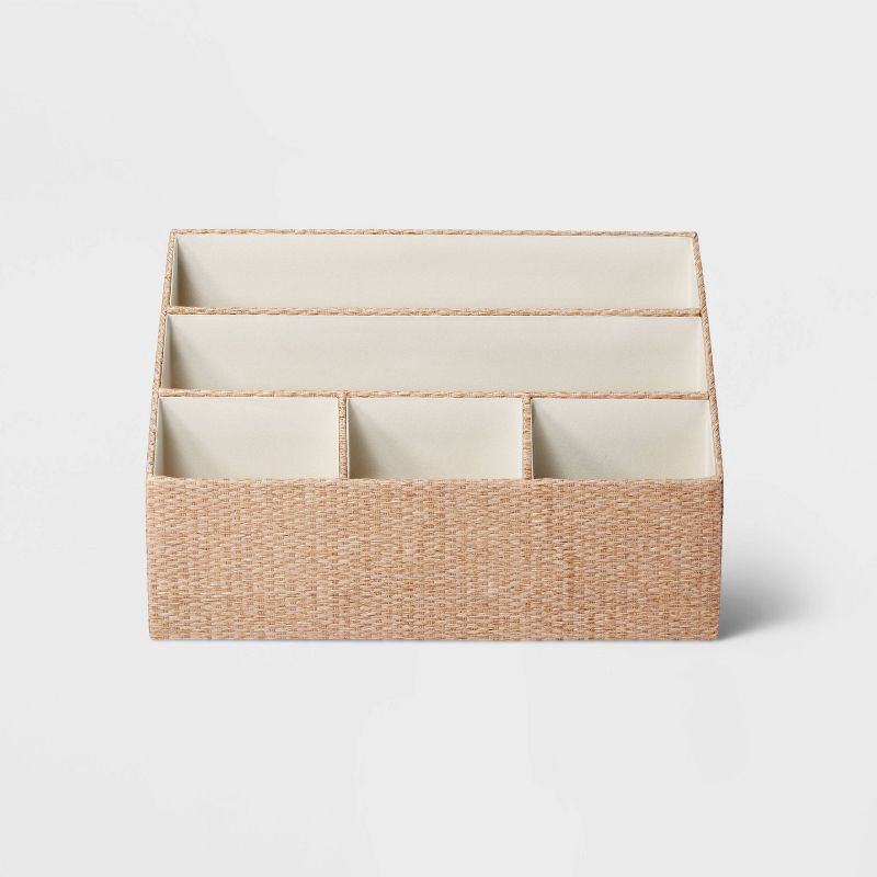 slide 3 of 3, Woven 5-Slot Desktop Storage Set Taupe - Threshold™, 1 ct