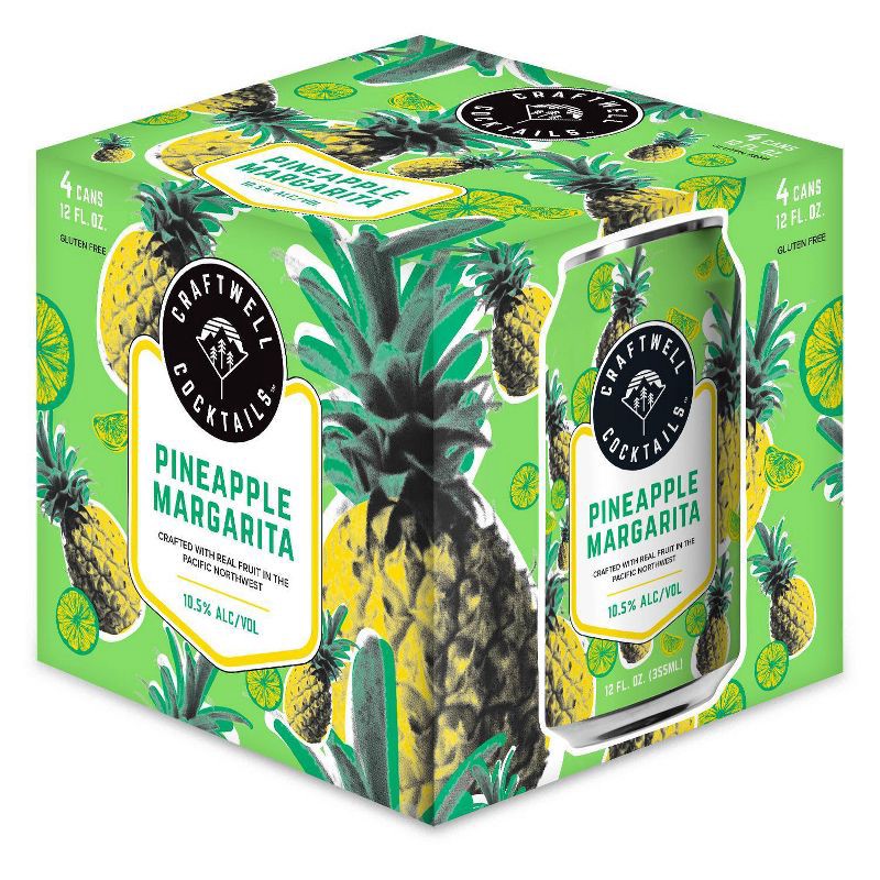 slide 3 of 5, Craftwell Cocktails Craftwell Pineapple Margarita - 4pk/12 fl oz Cans, 4 ct; 12 fl oz