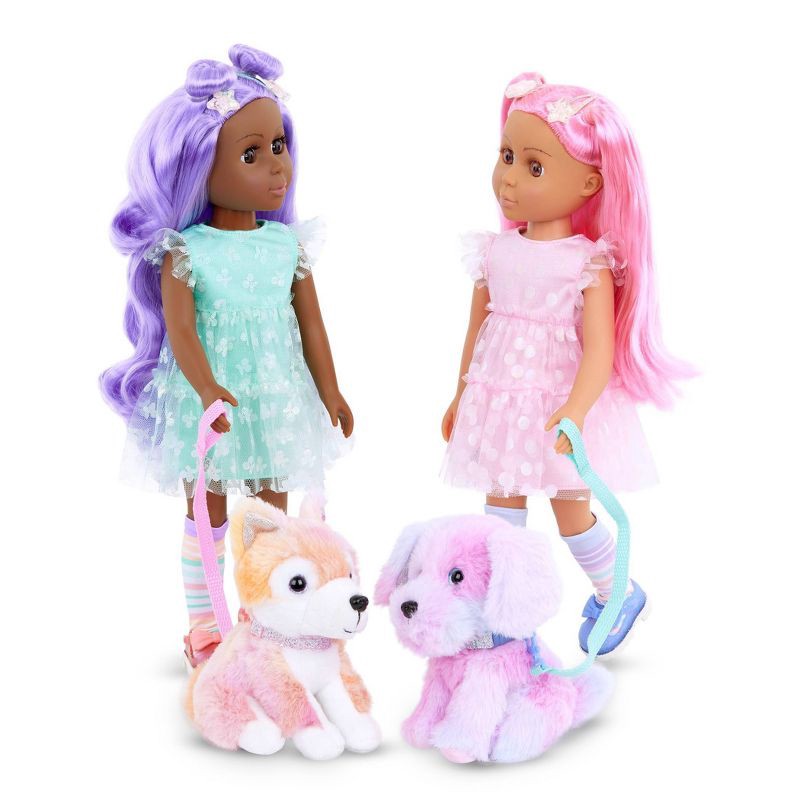slide 6 of 8, Glitter Girls Posable Pink Doll and Pup Set Cara & Sprinkles, 1 ct