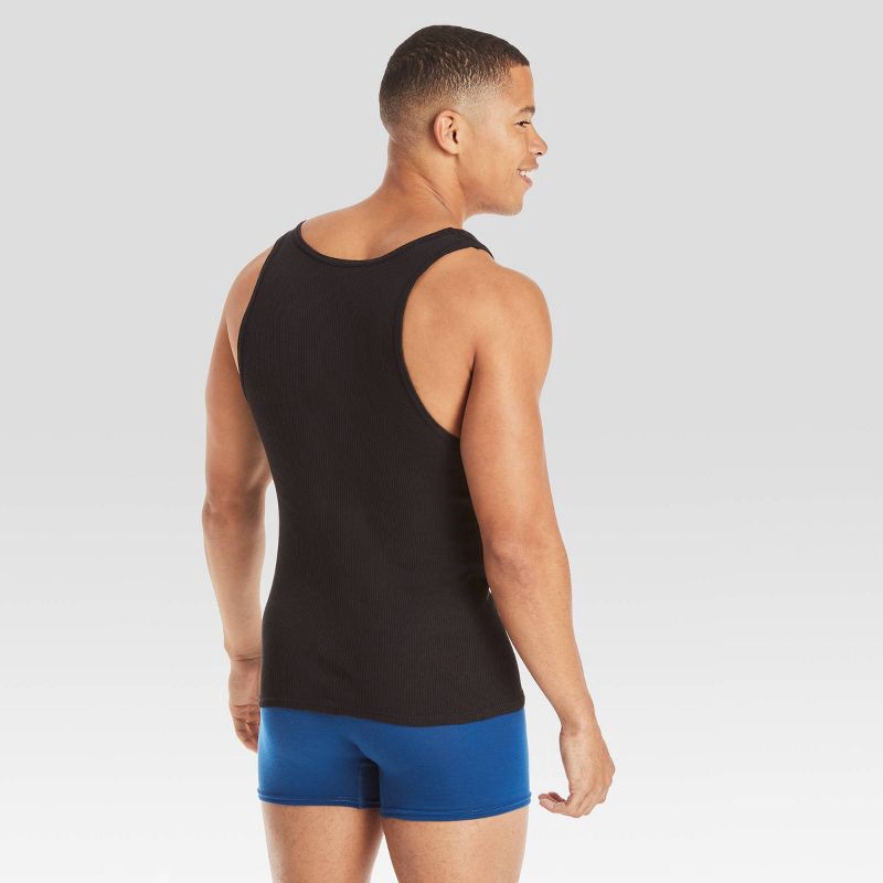 slide 3 of 4, Hanes Premium Men's Tank Top Undershirt 5pk - Black/Gray XL, 5 ct