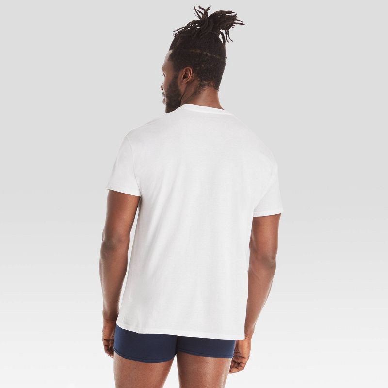 slide 3 of 4, Hanes Premium Men's Short Sleeve V-Neck T-Shirt 5pk - White M: Tagless, Breathable, Moisture Wicking,, 5 ct