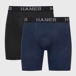 Hanes Premium Men's Seamless Boxer Briefs 2pk - Heathered Gray L 2 ct