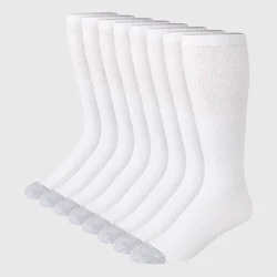Hanes Red Label Men's FreshIQ Over-the-Calf Tube Socks 8pk - White 6-12: Breathable, Moisture Wicking, Cushioned Sole