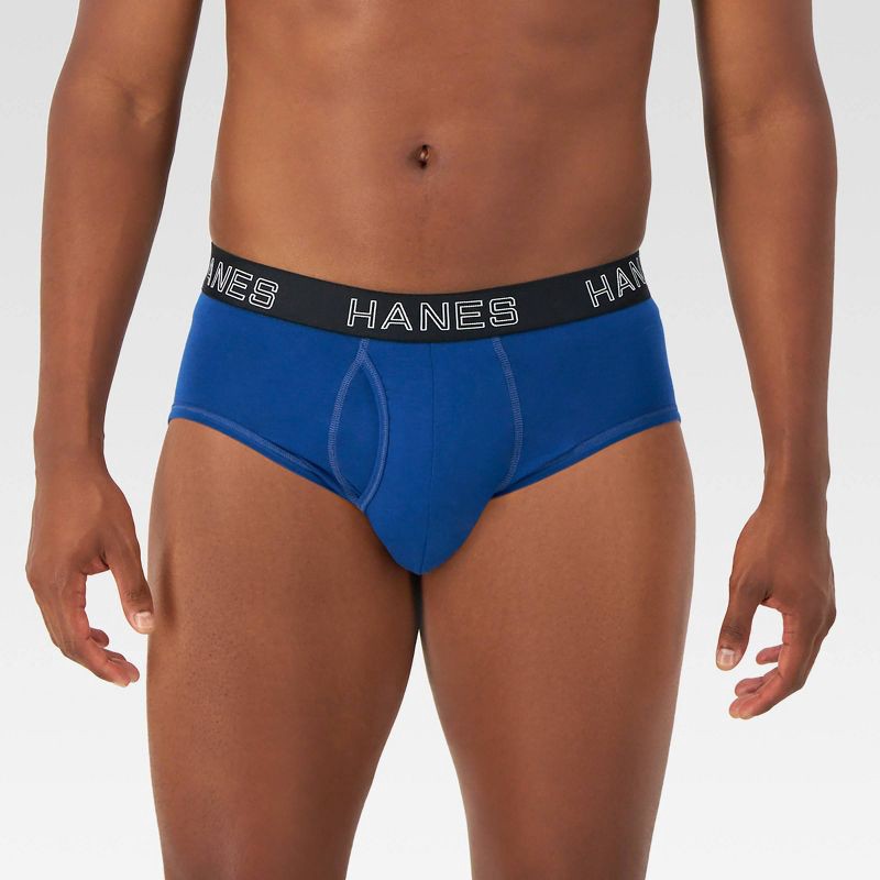 Hanes Premium Men's Briefs With Total Support Pouch 3pk - Gray/blue/black M  : Target