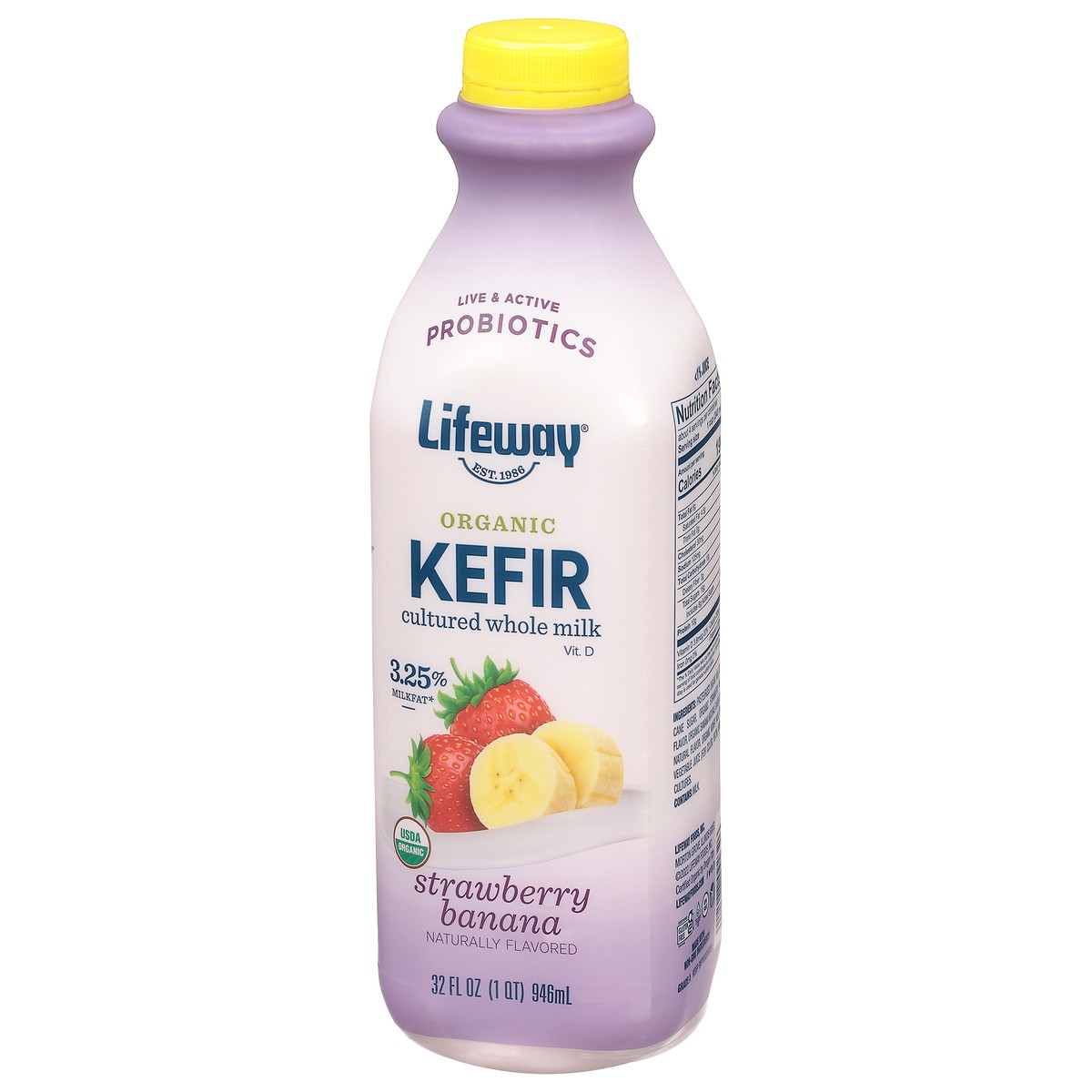 slide 3 of 9, Lifeway Organic Strawberry Banana Kefir 32 fl oz, 32 fl oz