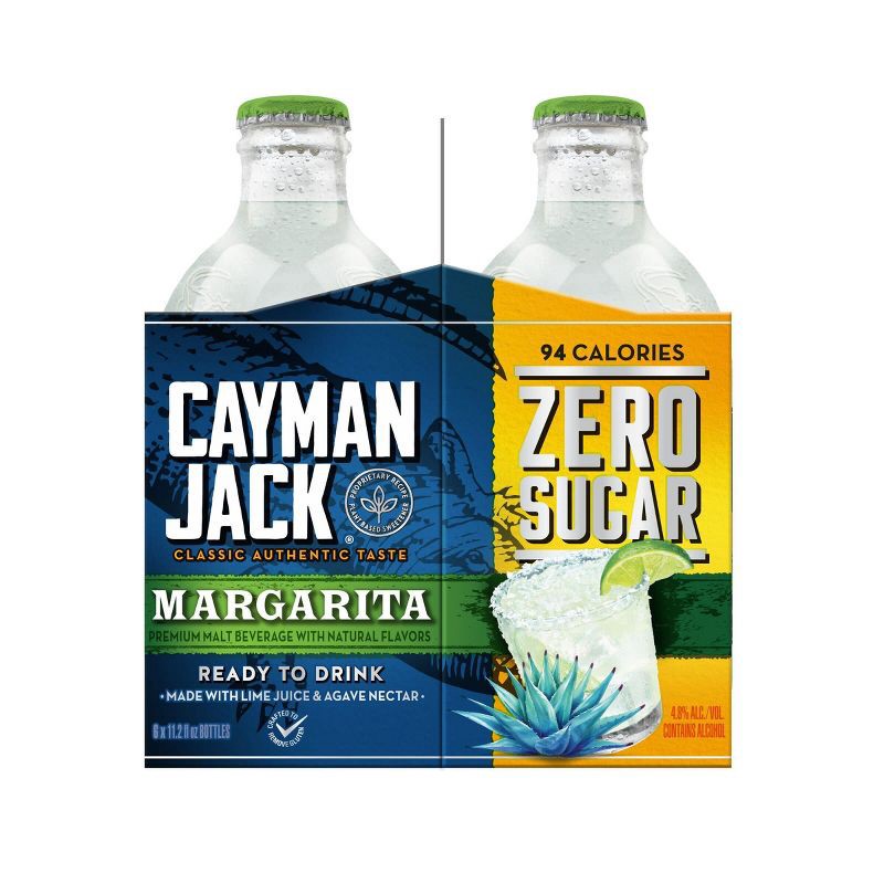 slide 5 of 5, Cayman Jack Margarita Zero - 6pk/11.2 fl oz Bottles, 6 ct; 11.2 fl oz