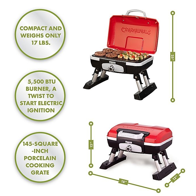 slide 12 of 15, Cuisinart Petite Portable Tabletop Gas Grill, 1 ct