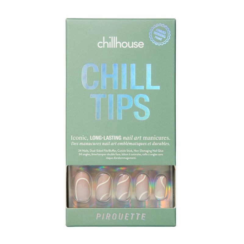 slide 1 of 8, Chillhouse Chill Tips Fake Nails - Pirouette - 24ct, 24 ct