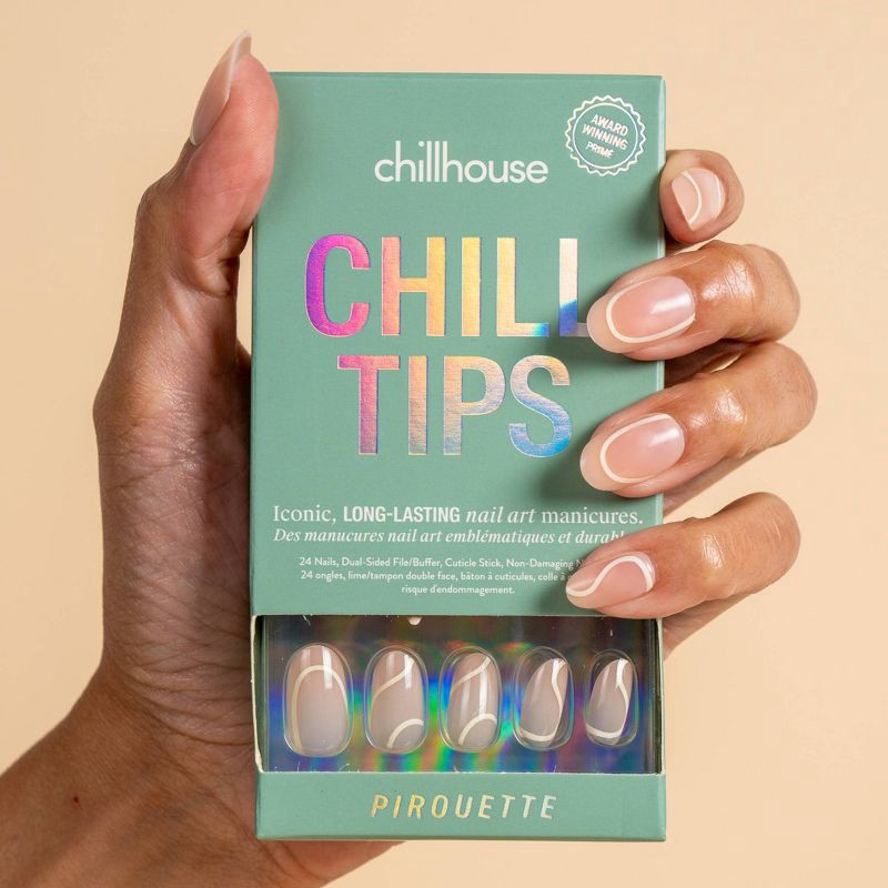 slide 5 of 8, Chillhouse Chill Tips Fake Nails - Design Studio - Pirouette - 24ct, 24 ct