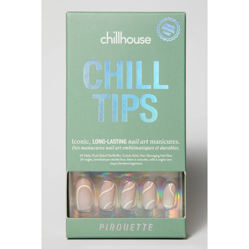 slide 1 of 8, Chillhouse Chill Tips Fake Nails - Design Studio - Pirouette - 24ct, 24 ct