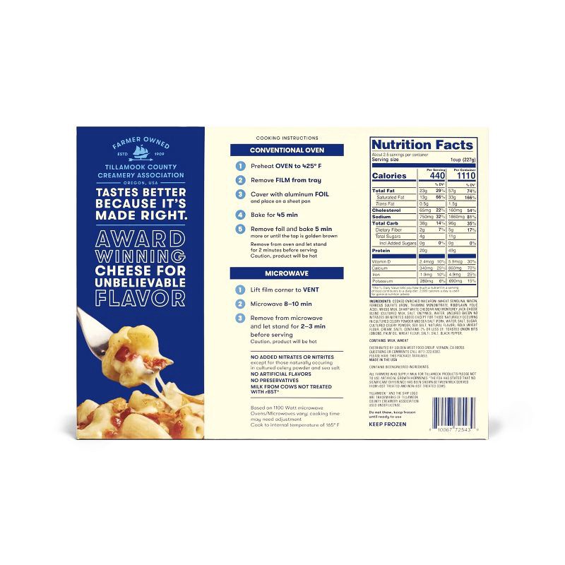 slide 2 of 5, Tillamook Frozen Sharp Cheddar & Uncured Bacon Mac & Cheese - 20oz, 20 oz