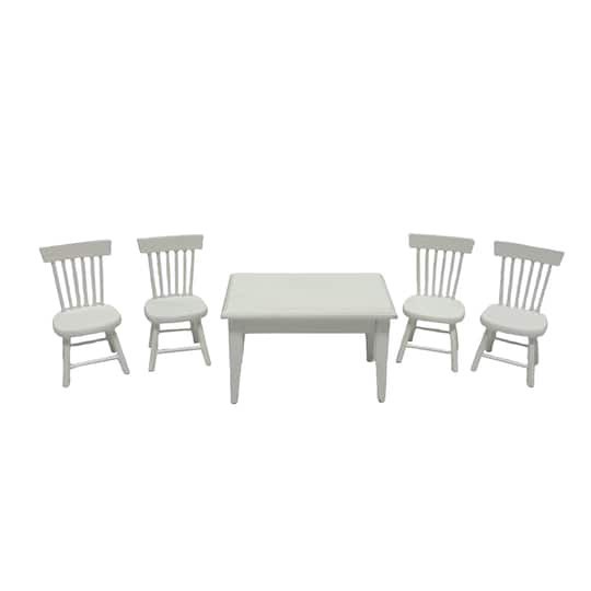 slide 1 of 3, Miniature White Dining Table Set By Make Market, 4.05 in x 2.52 in x 3.6 in