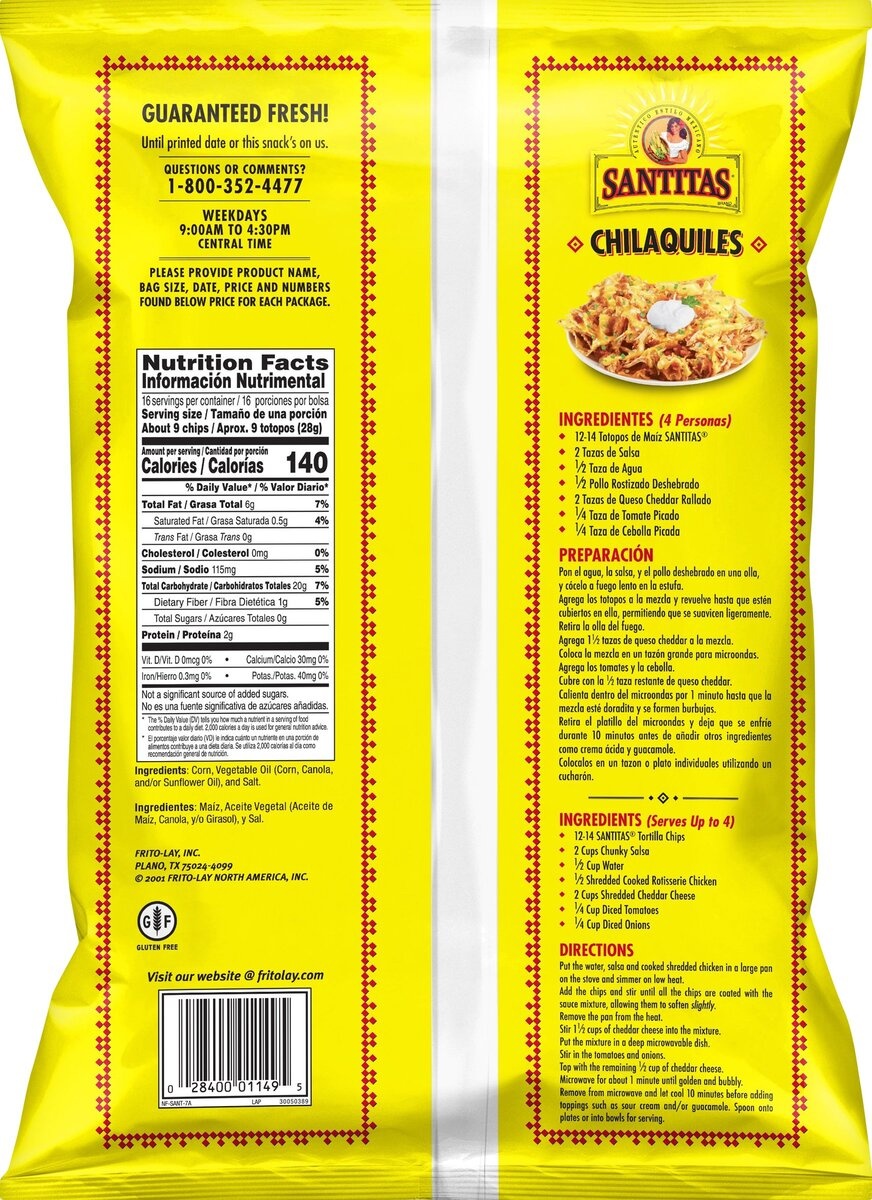Santitas Yellow Corn Tortilla Chips 16 oz Shipt