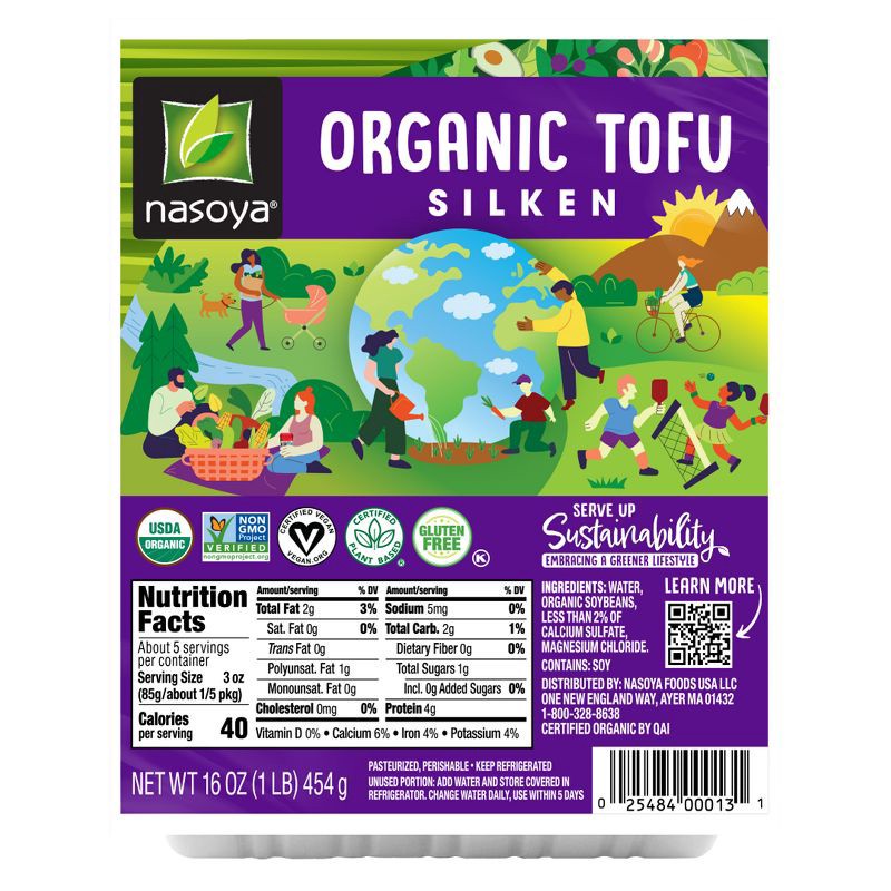 slide 1 of 5, Nasoya Silken Organic Gluten Free Vegan Tofu - 16oz, 16 oz