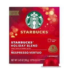 Starbucks by Nespresso Vertuo Line Holiday Blend Medium Roast Coffee Pods - 8ct