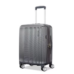 American Tourister Multiply Double Expansion Hardside Carry On Spinner Suitcase - Graphite: ABS Shell, 4 Wheels
