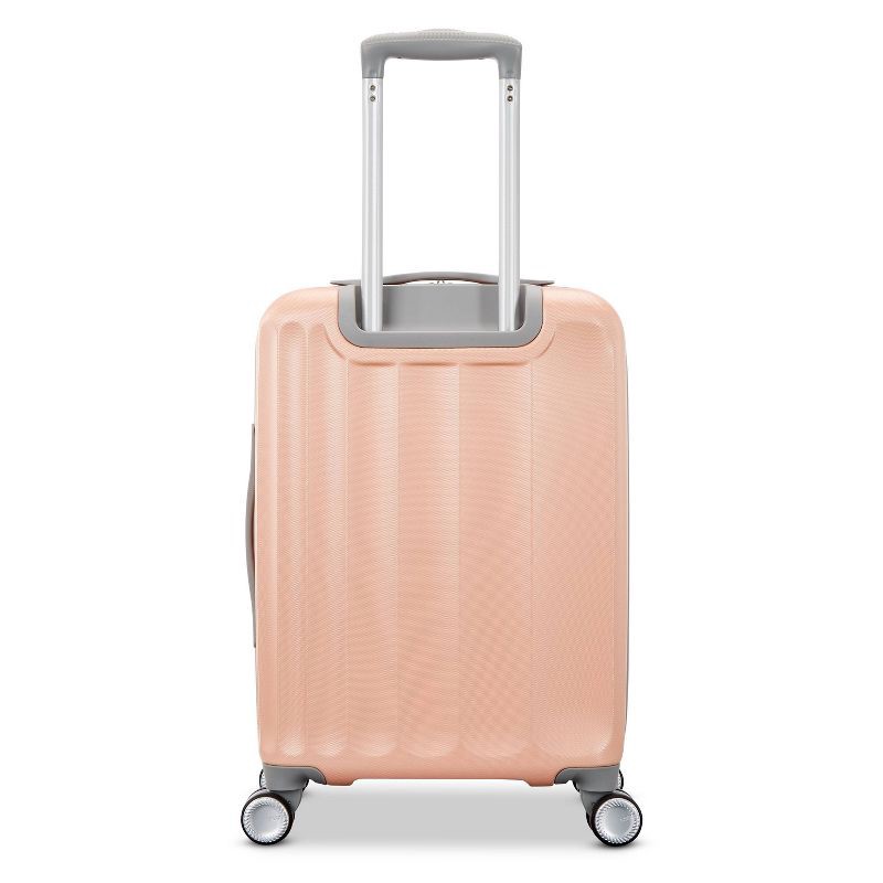 slide 2 of 11, American Tourister Multiply Double Expansion Hardside Carry On Spinner Suitcase - Mellow Peach: ABS Shell, Spinner Wheels, 1 ct
