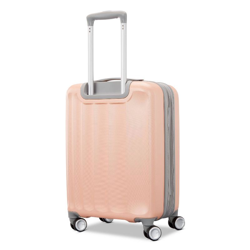 slide 3 of 11, American Tourister Multiply Double Expansion Hardside Carry On Spinner Suitcase - Mellow Peach: ABS Shell, Spinner Wheels, 1 ct